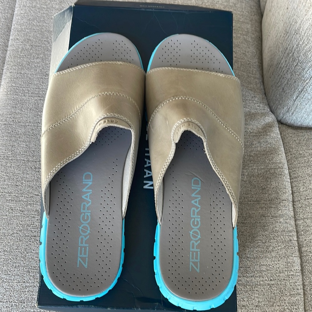 Cole Haan zero grand slides brand new never worn size 13. Cool color.